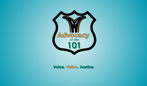 Logo for Advocacy on the 101 featuring a stylized black highway shield with turquoise accents. The words “Advocacy 101” are centered in bold white and orange text, with the tagline “Voice. Vision. Justice.” displayed underneath in turquoise. This clean, impactful logo represents grassroots justice reform and community advocacy along California’s Central Coast.